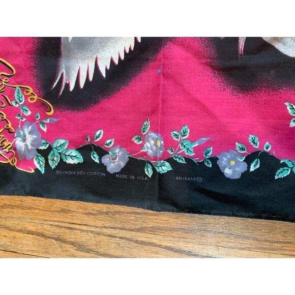 Harley Davidson Pink Unicorn Pegasus Bandana Rag Scarf Cotton VTG Kerchief 90s - Picture 11 of 13